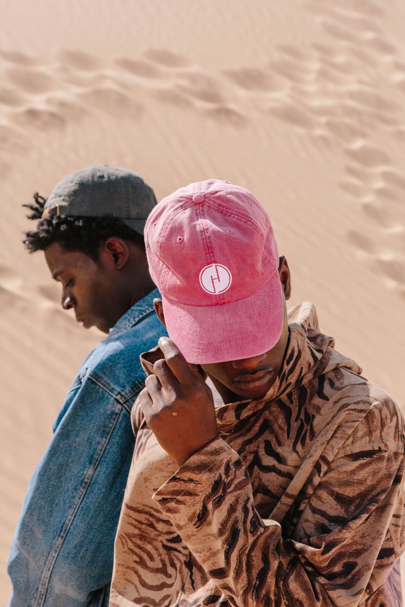 instagram for business two men pink hat
